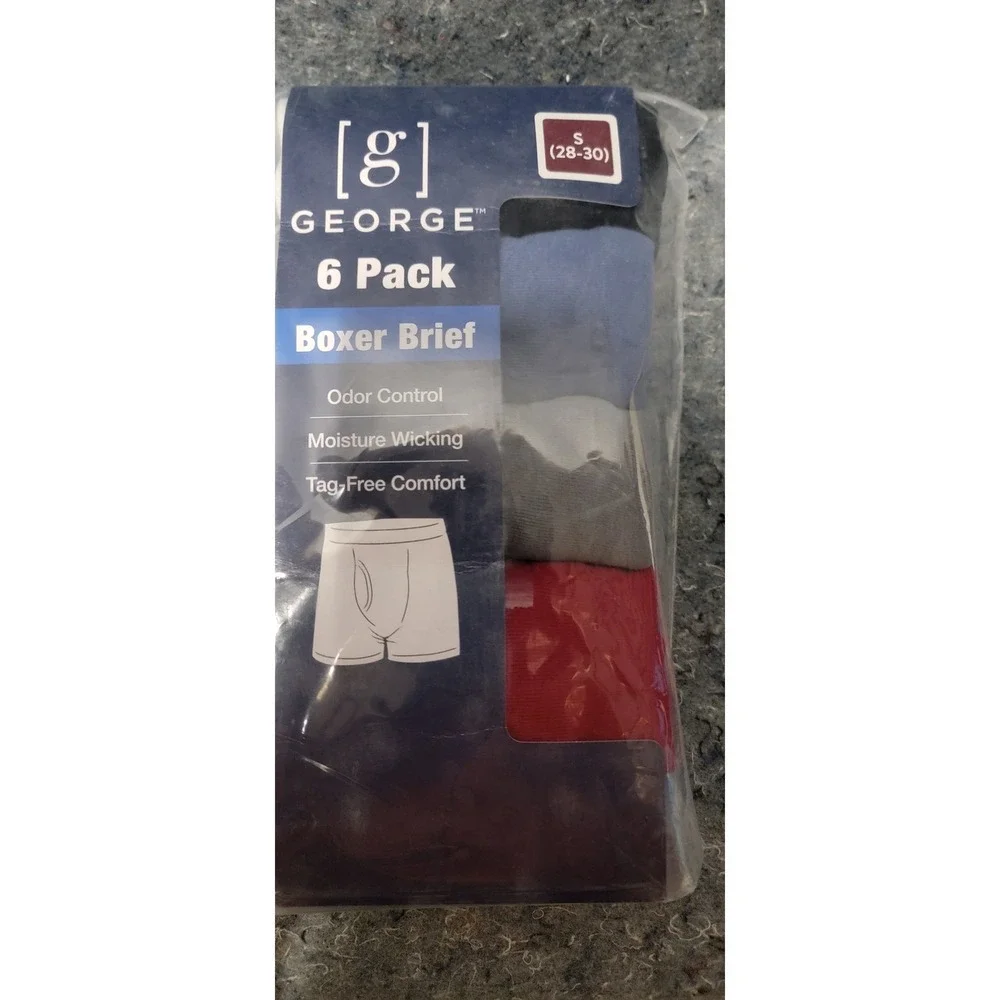 George Men's Regular Leg Boxer Briefs Size Small‎ NWT
